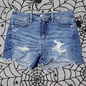 High Waisted Distressed Ripped Blue Jeans Universal Thread Size 2/26